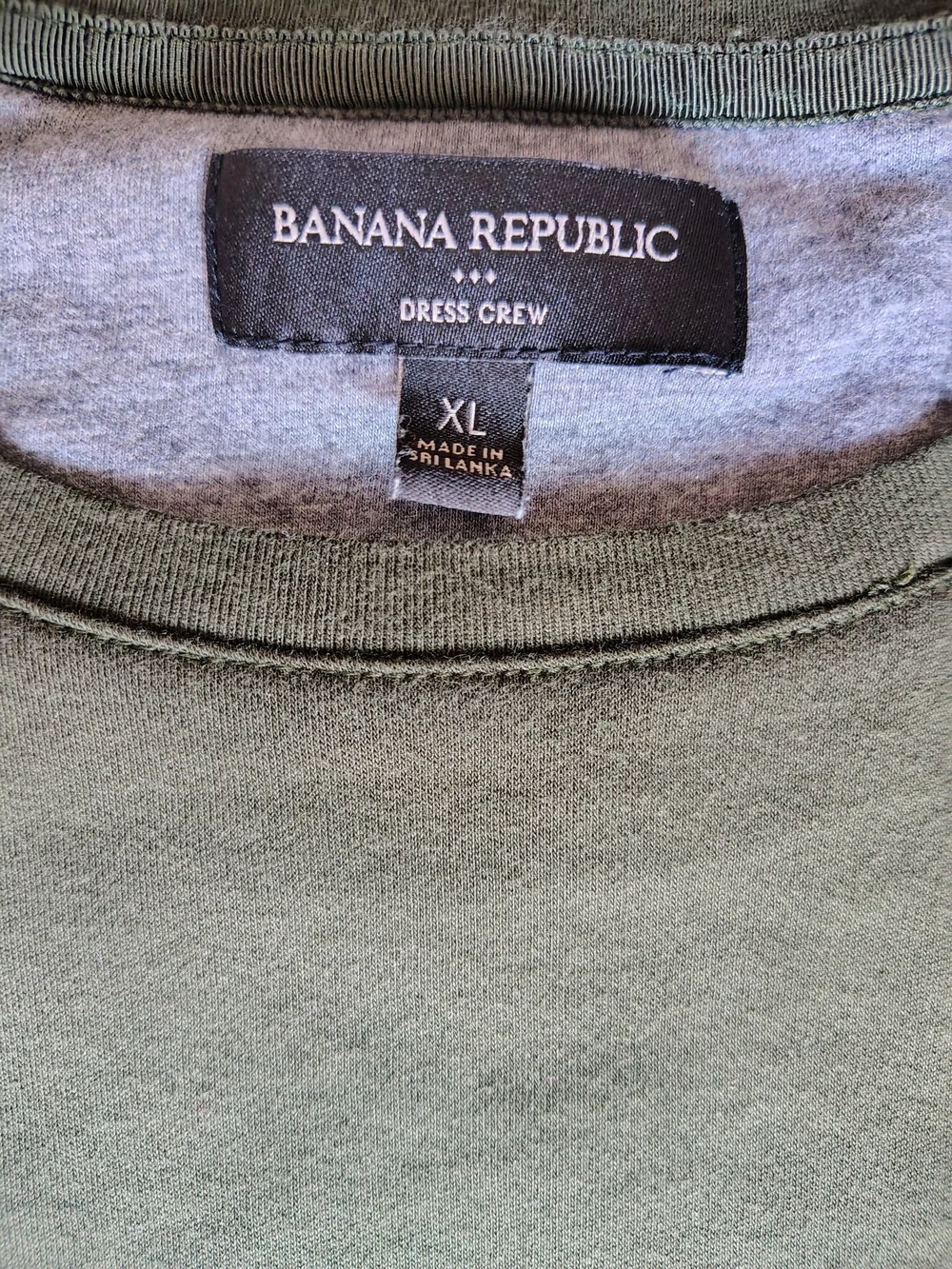 Banana Republic Men's Olive Crew Neck Short Sleeve Tee